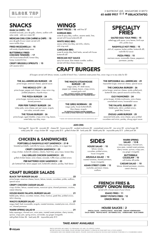 Black Goat Singapore Menu