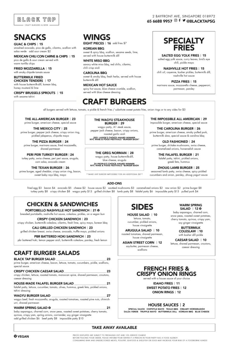 Black Goat Singapore Menu