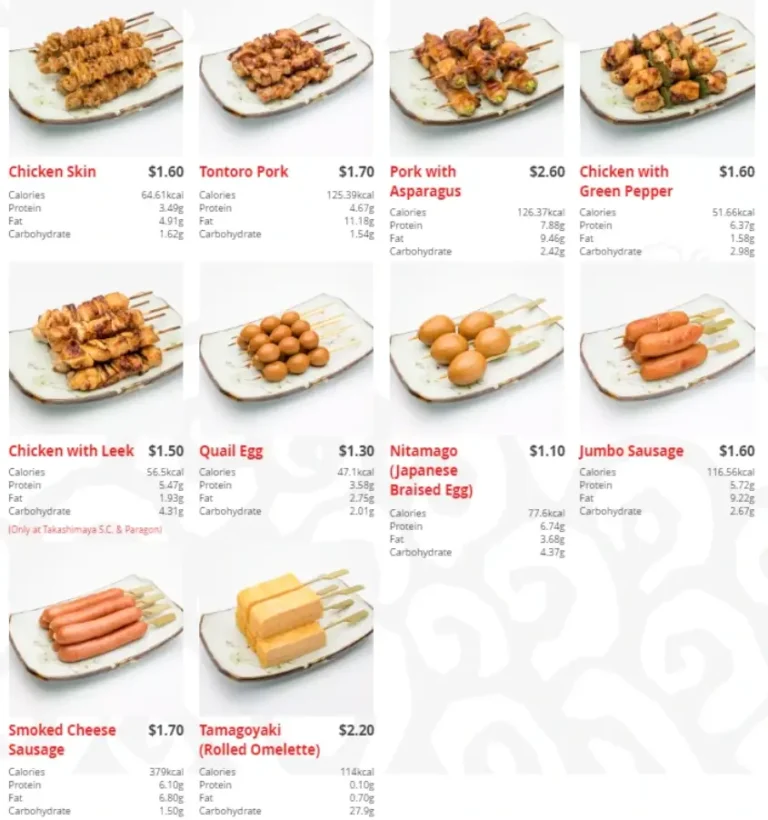 TORI Q SINGAPORE MENU