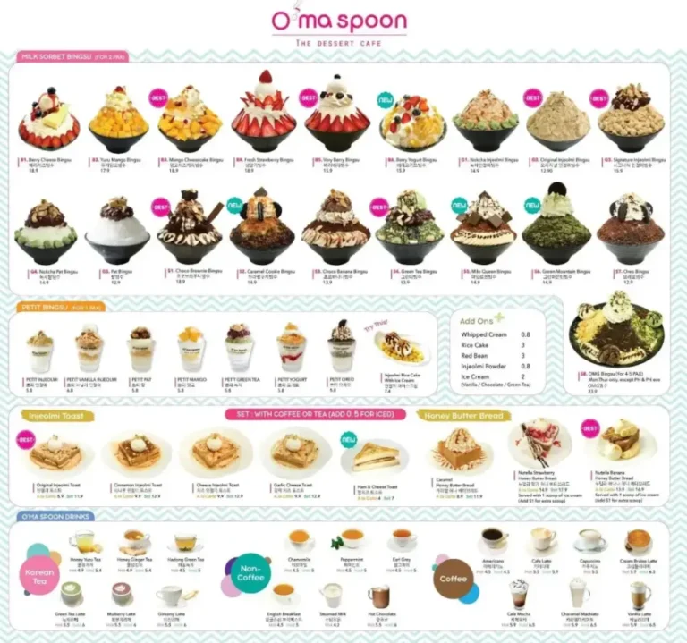 OMA SPOON SINGAPORE MENU