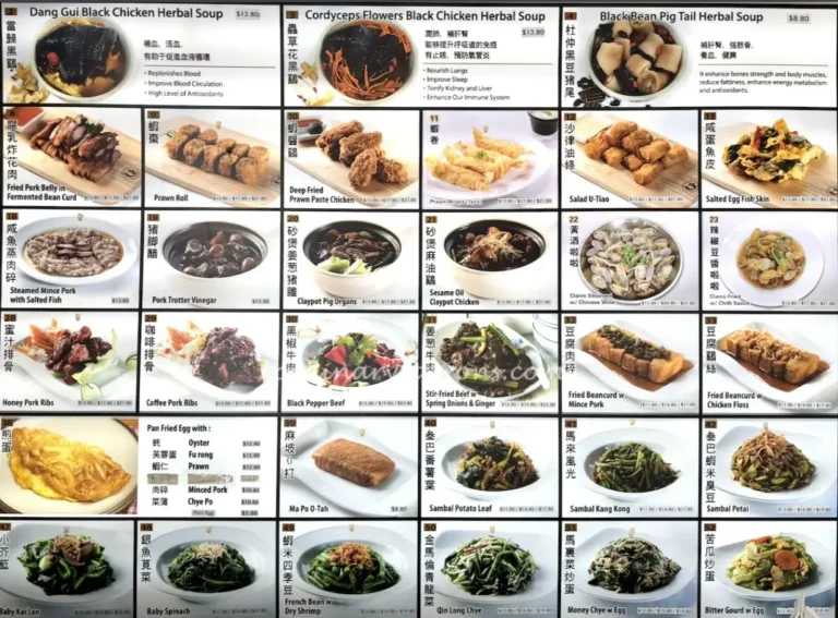 SENG KEE BLACK CHICKEN SINGAPORE MENU