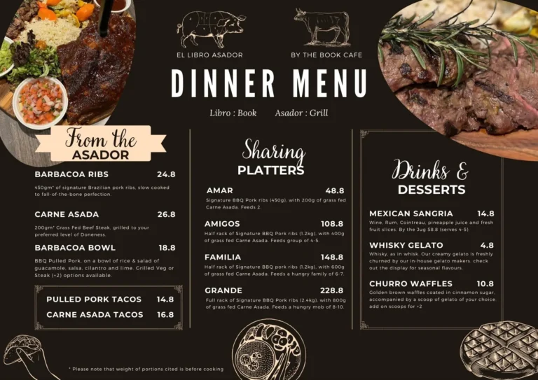 the book cafe singapore menu